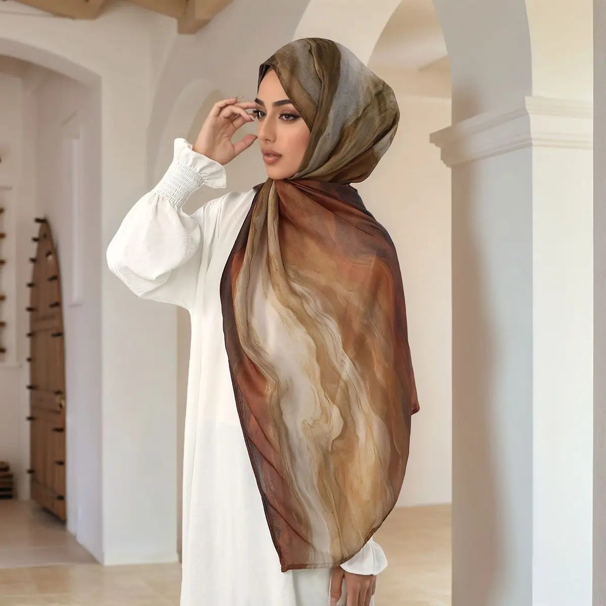 Watercolor Modal Hijab - Printed Scarf