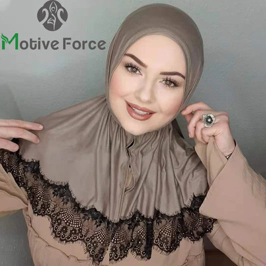 Lace Modal Hijab - Instant Turban Abaya