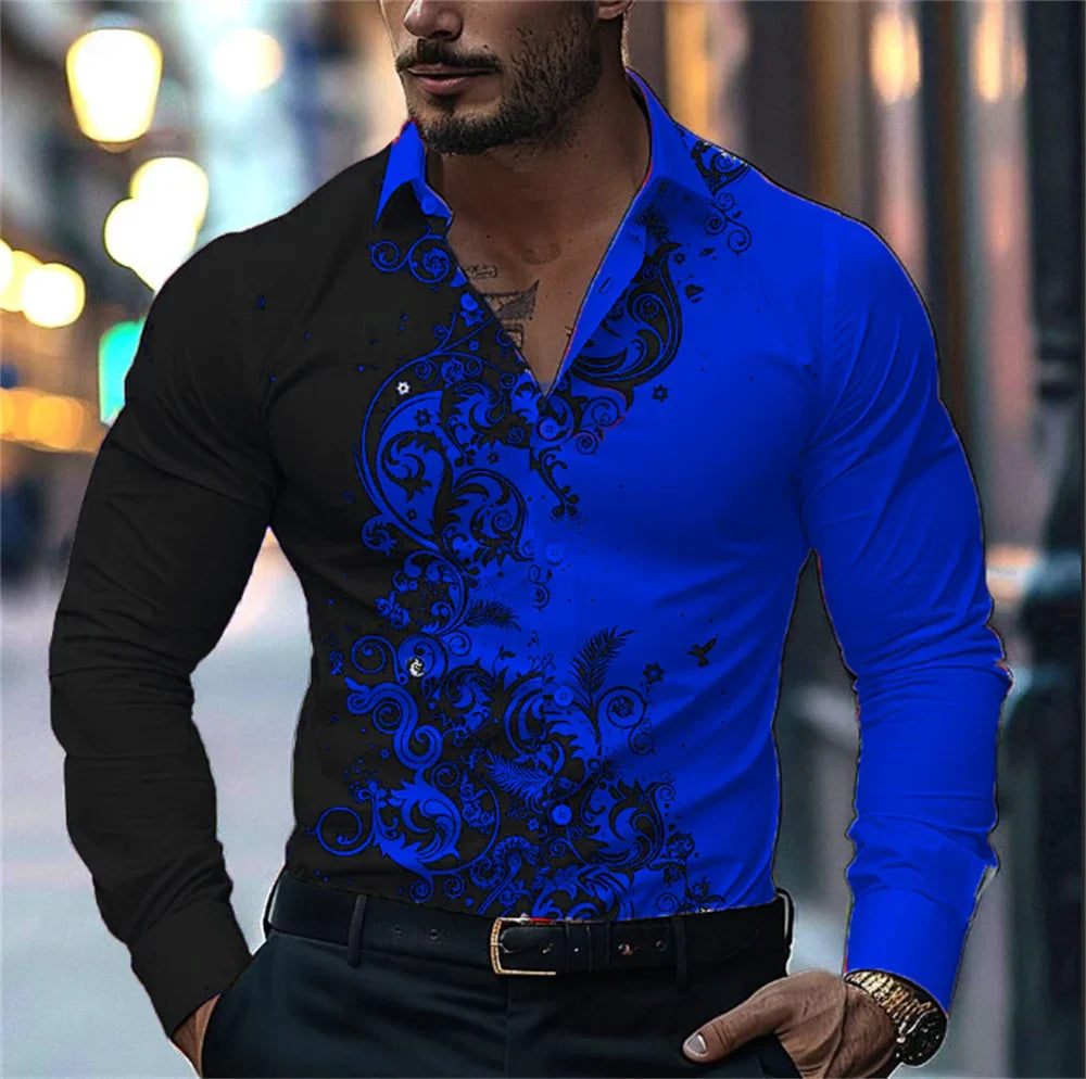 Men's Casual Street Print Pattern Shirt