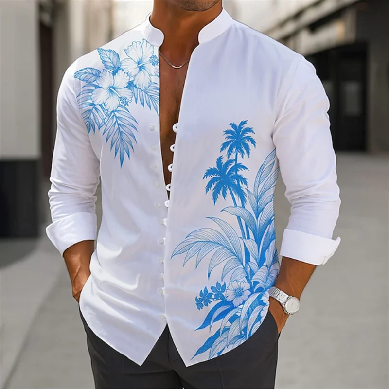 Men's 3D Flower Print Shir