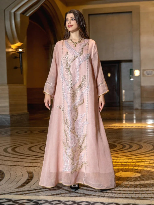 Sequin Abaya Party Dress - Morocco Kaftan