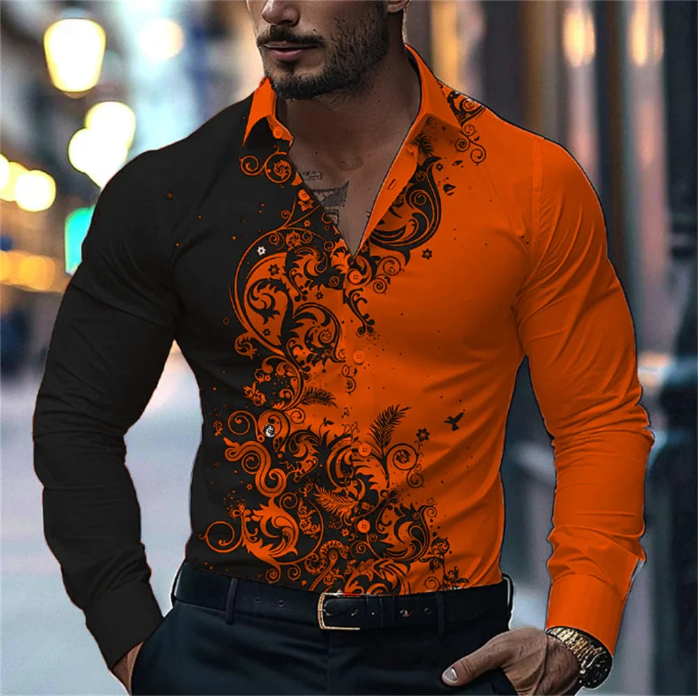 Men's Casual Street Print Pattern Shirt