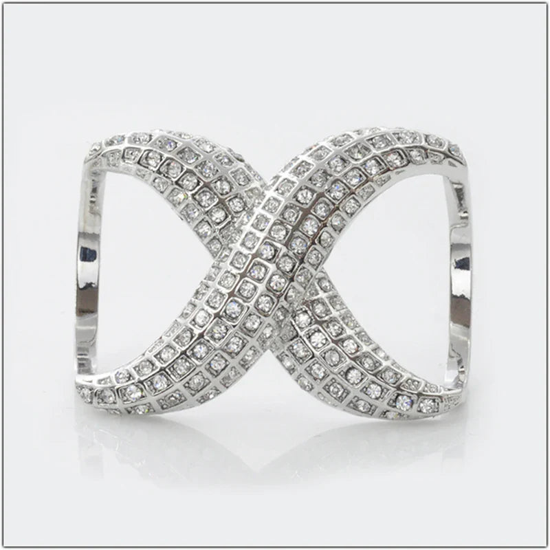 Rhinestone Scarf Buckle - Crystal Ring Clip