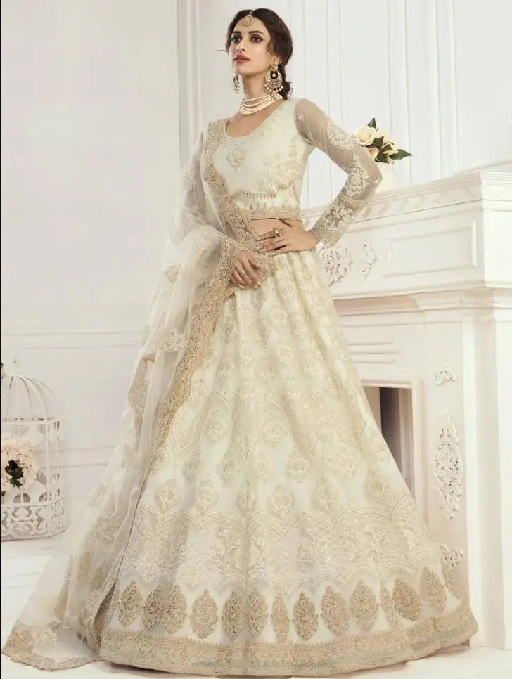 Customized  Iovry Prom dresses with wrap Lehenga Choli Embroidered Dupatta Girlish Indian Long sleeve Choli Asian Evening Gown