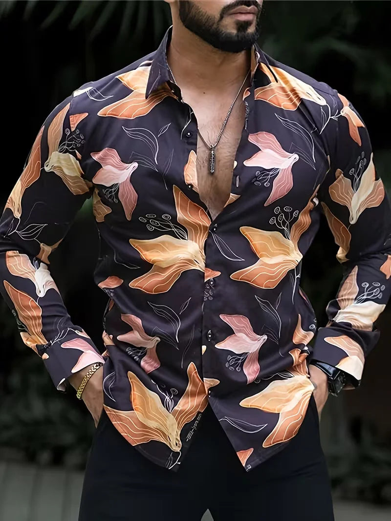 Men's Retro Floral Hawaiian 3D Print Shirt