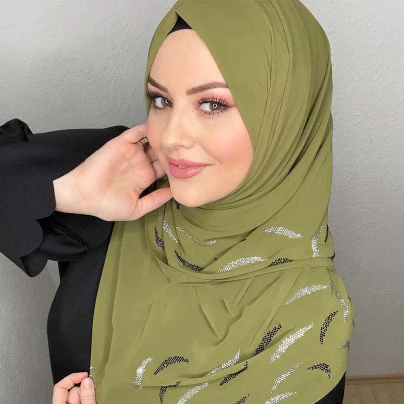 Sequin Chiffon Hijab - Party Turban Scarf