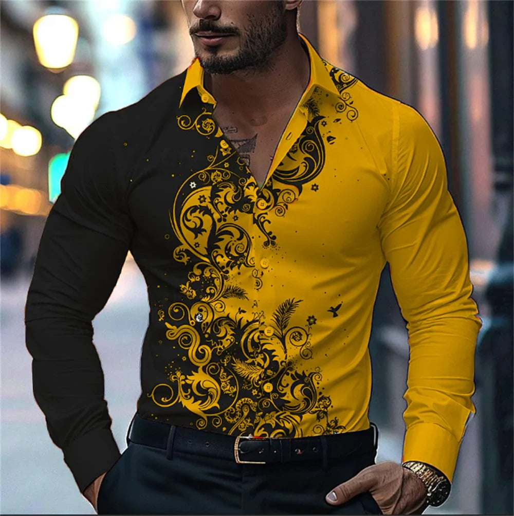 Men's Casual Street Print Pattern Shirt