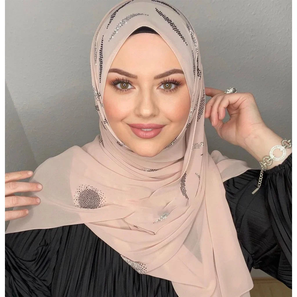 Sequin Chiffon Hijab - Party Turban Scarf