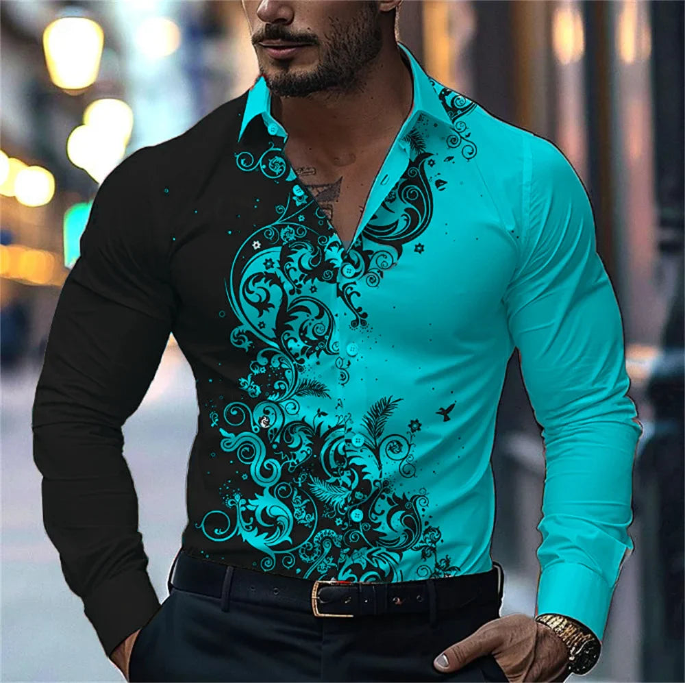 Men's Casual Street Print Pattern Shirt