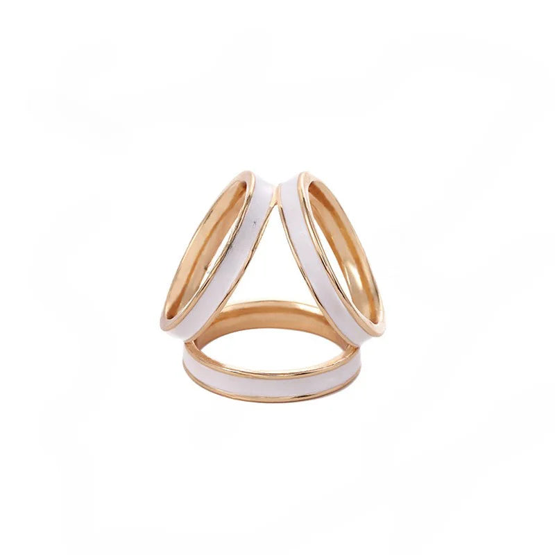 Enamel Scarf Buckle - Gold Plated Ring