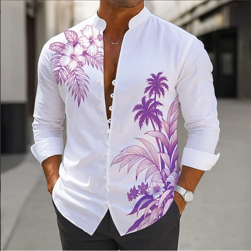 Men's 3D Flower Print Shir