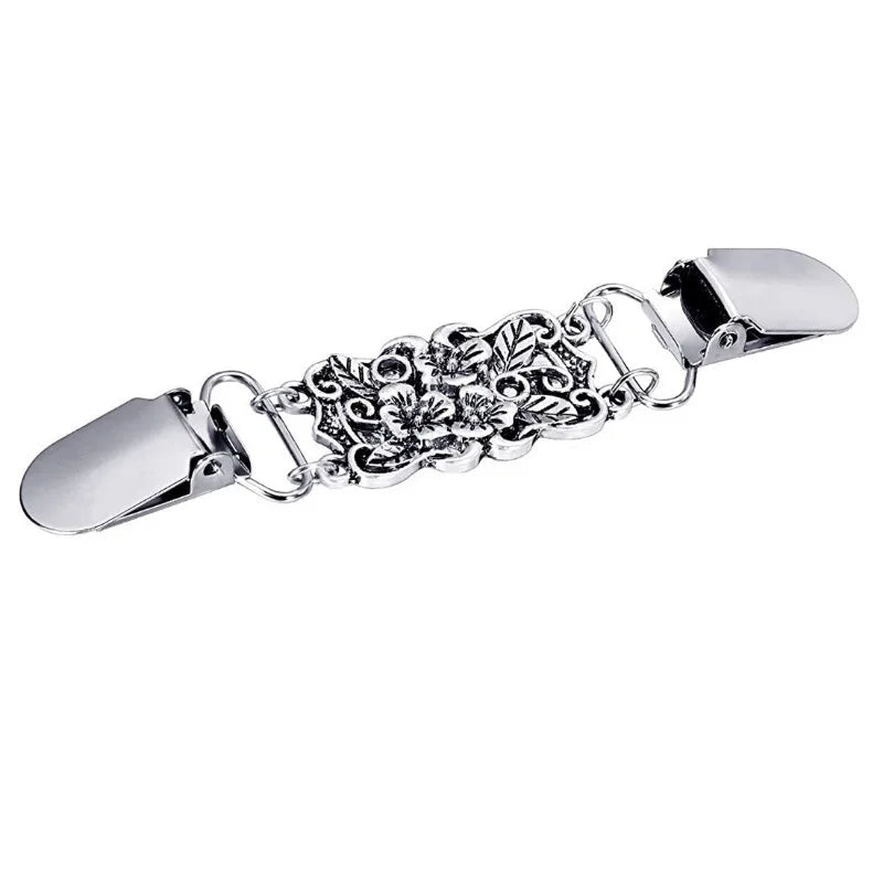Retro Cardigan Pin - Metal Shawl Clip