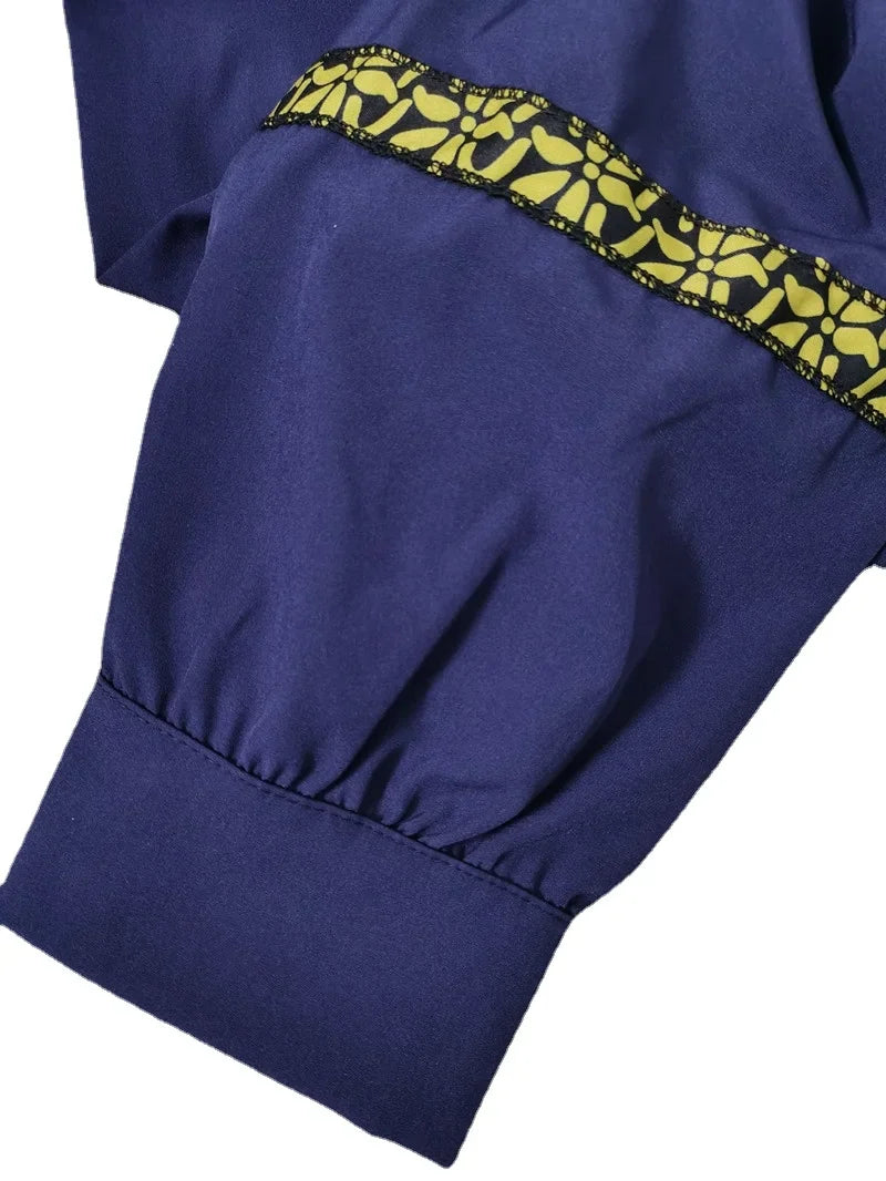 Ethnic Print Abaya Dress - Loose Casual Robe