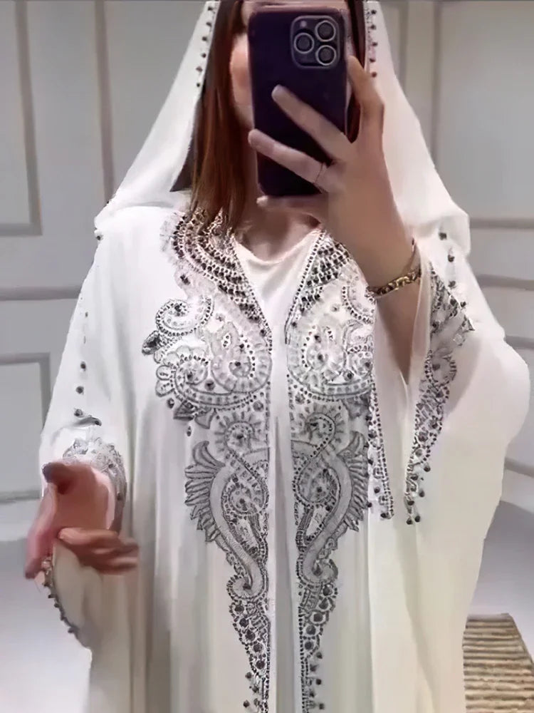 Diamond Hooded Abaya - 2 Piece Morocco Set