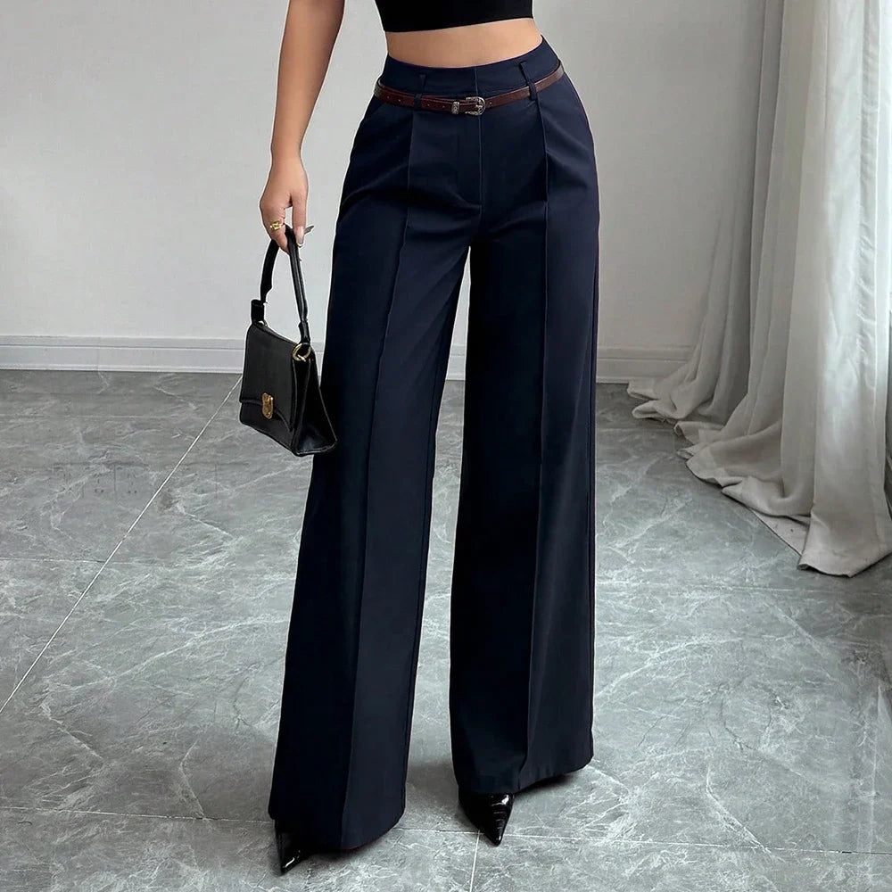 Pants Summer Korean Comfortable Plain Full Length Wide Leg Vacation Pants For Women