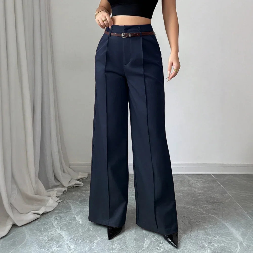 Pants Summer Korean Comfortable Plain Full Length Wide Leg Vacation Pants For Women