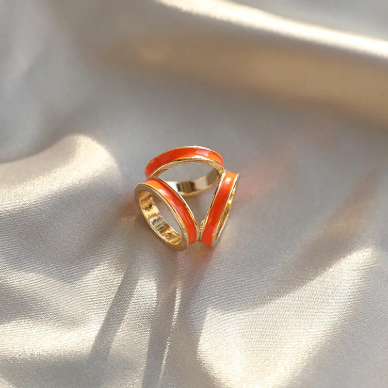 Enamel Scarf Buckle - Gold Plated Ring