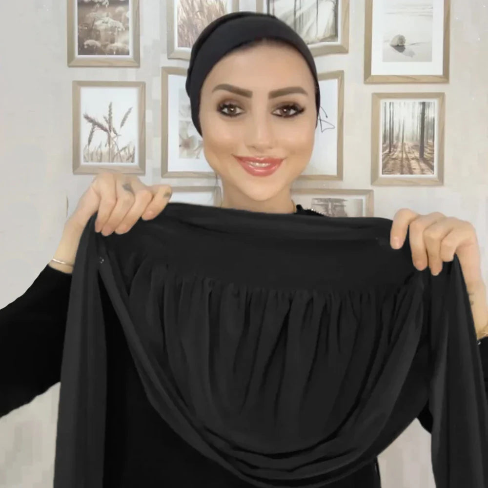 Instant Hijab with Button - Full Cover Turban