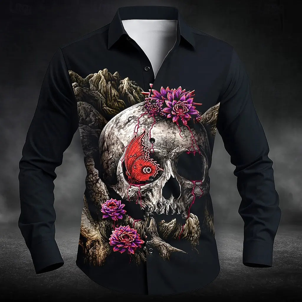 Men's Floral Print Rose Flowers Shirt