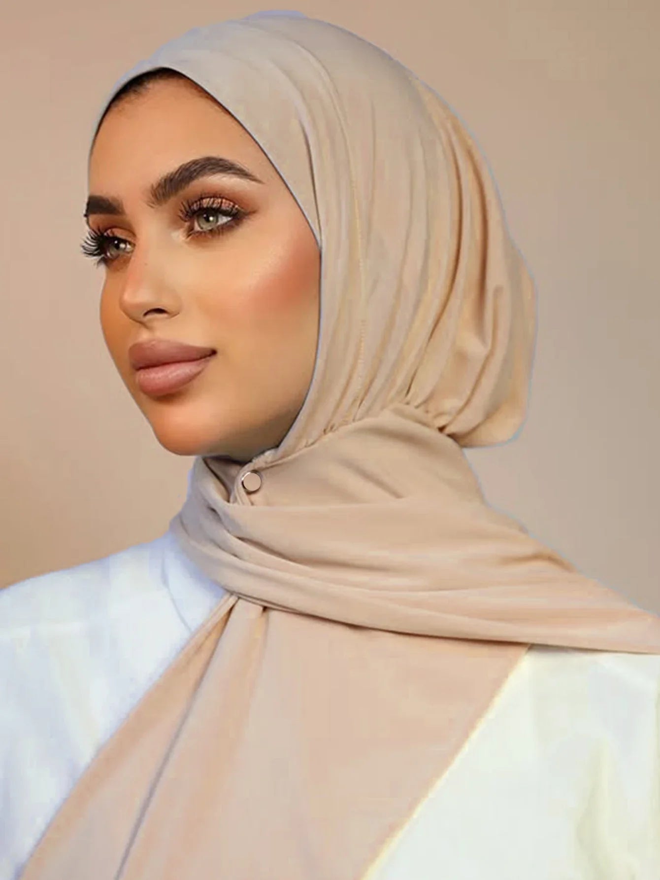 Instant Hijab with Button - Full Cover Turban