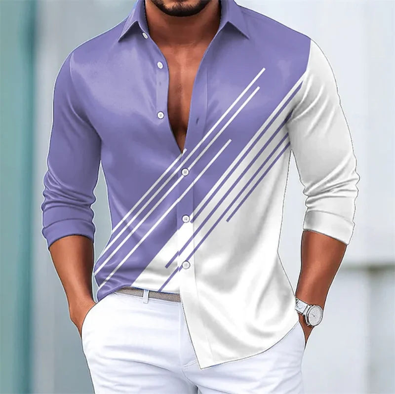 Men's Shirt Long Sleeve Silk 3D print Shirt