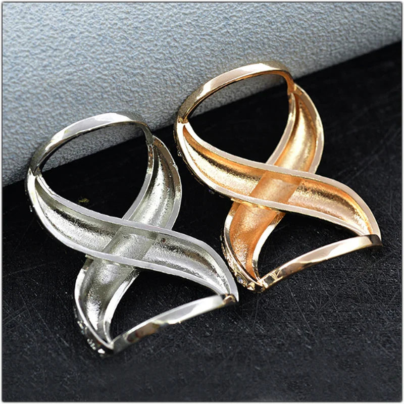 Rhinestone Scarf Buckle - Crystal Ring Clip