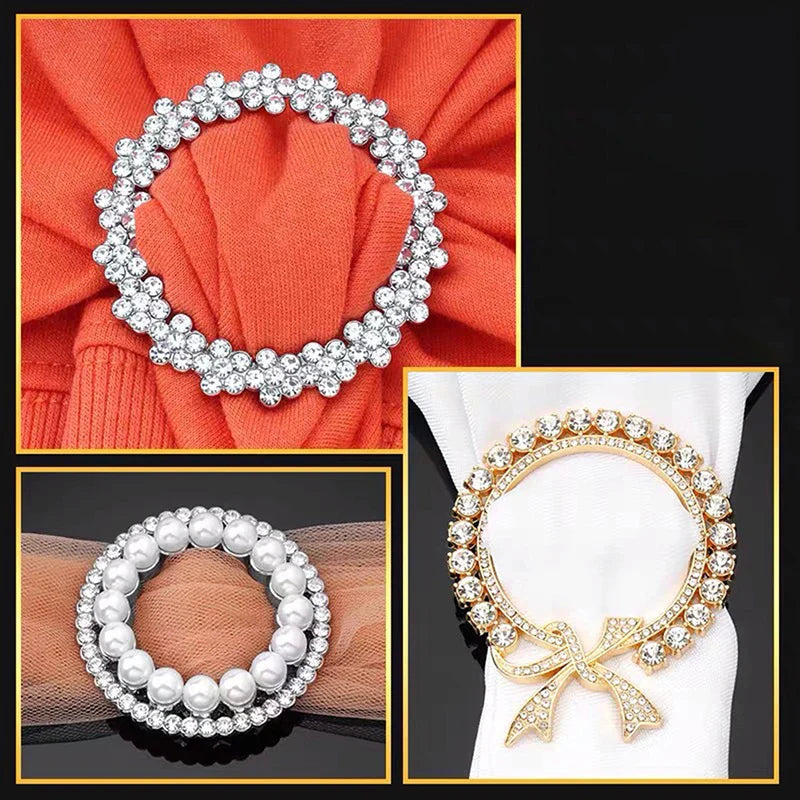 Pearl Hijab Buckle - Crystal Brooch Pin
