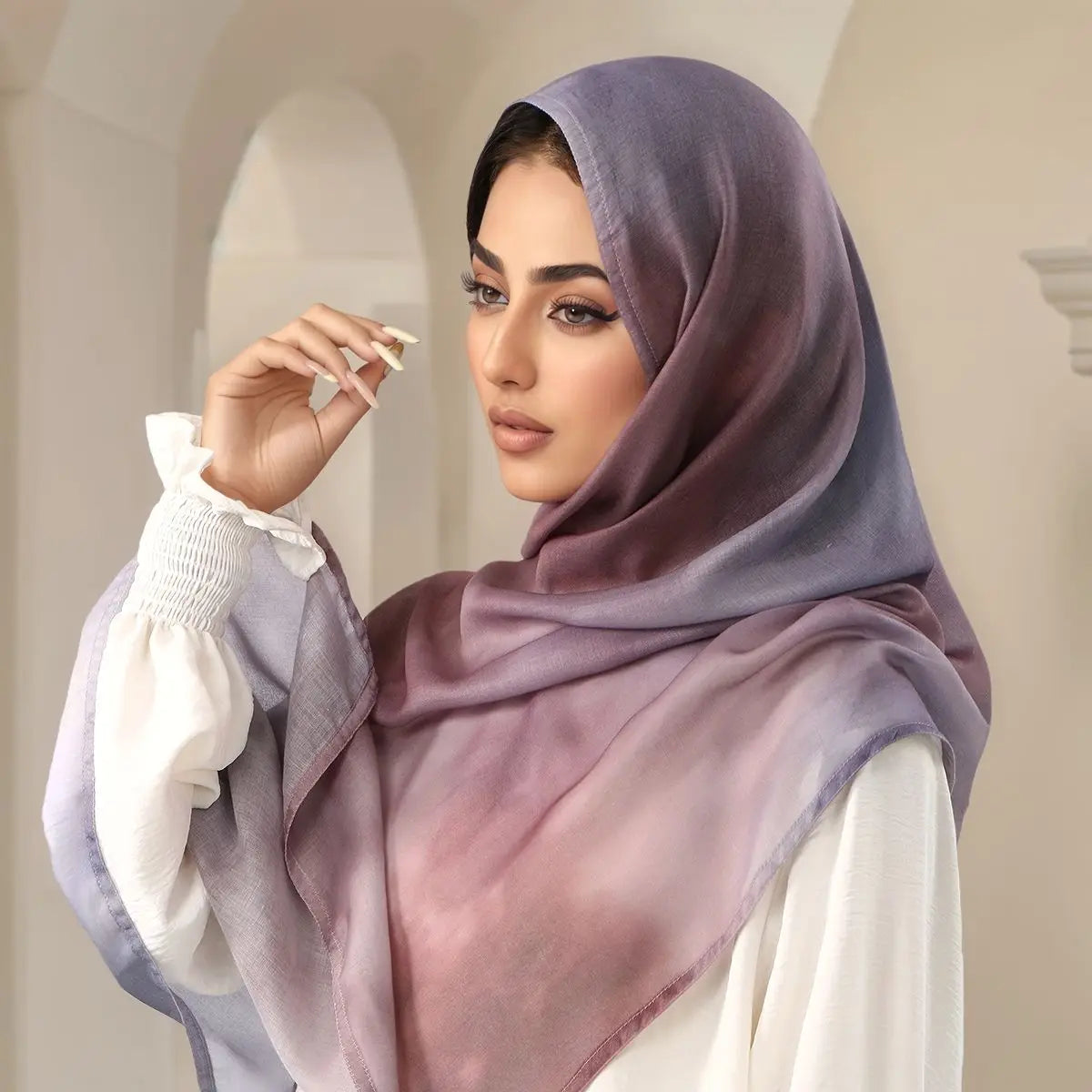 Watercolor Modal Hijab - Printed Scarf