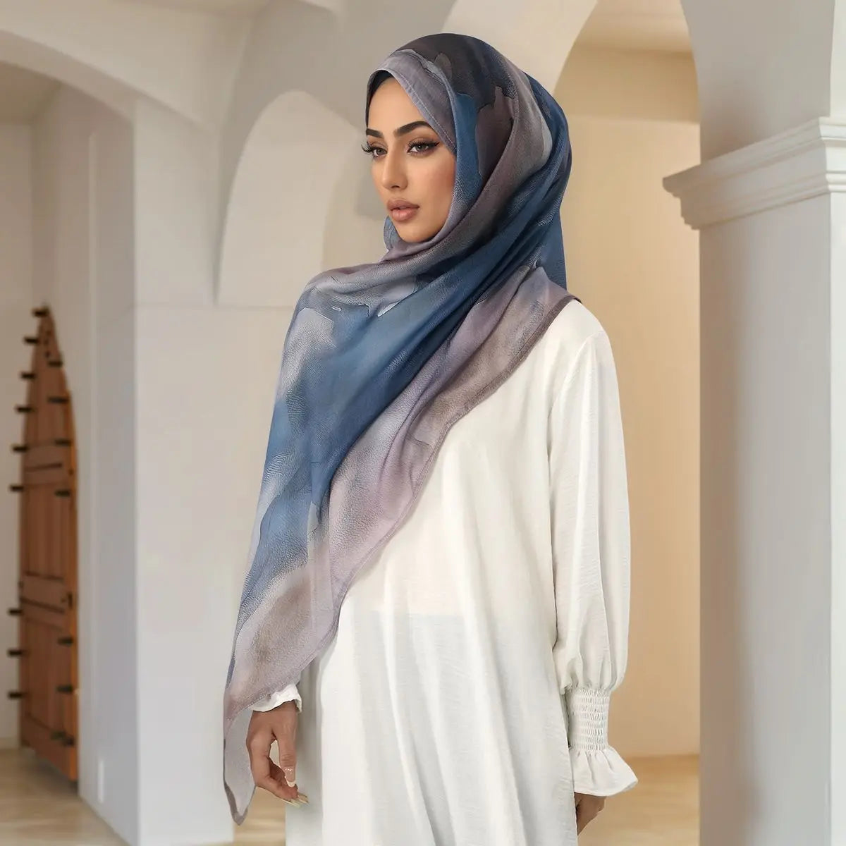 Watercolor Modal Hijab - Printed Scarf