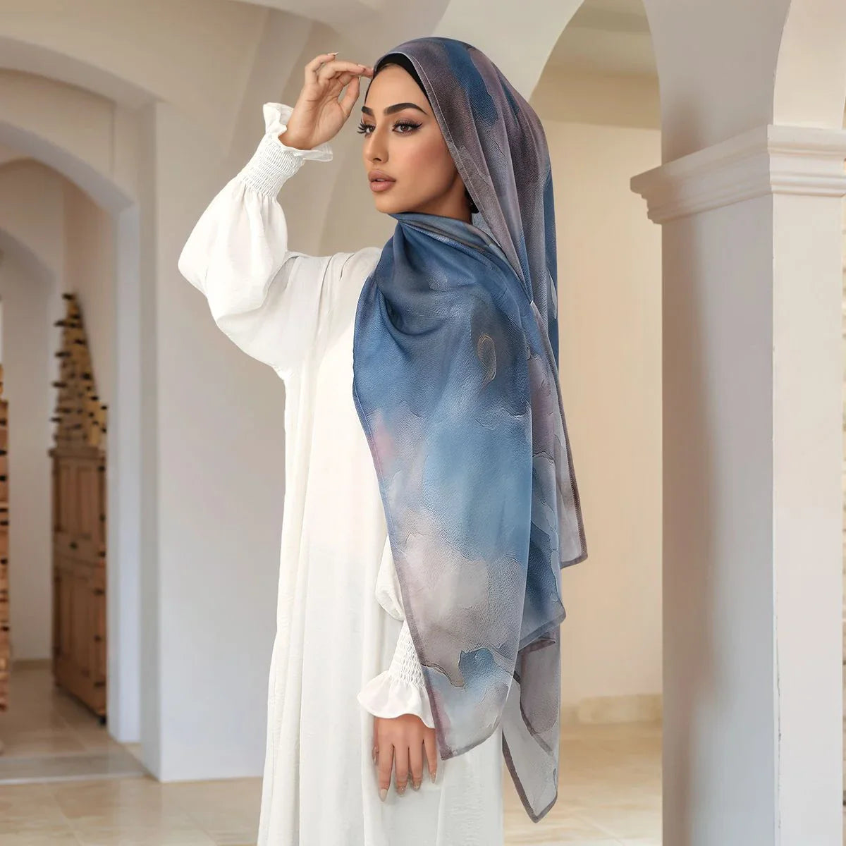 Watercolor Modal Hijab - Printed Scarf