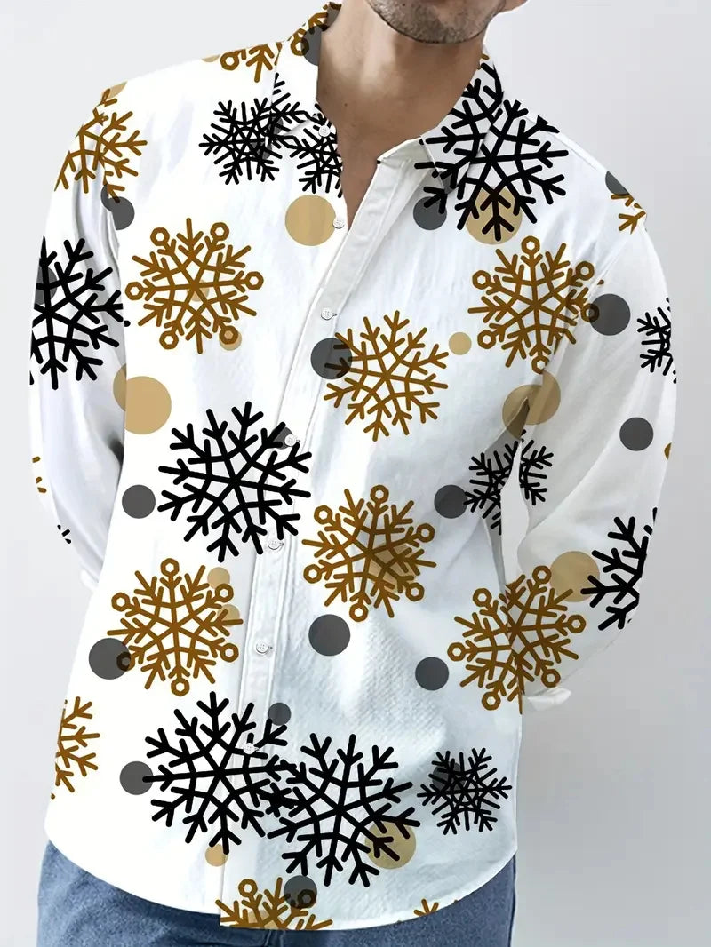 Men's Shirt Long Sleeve Silk 3D print Shirt