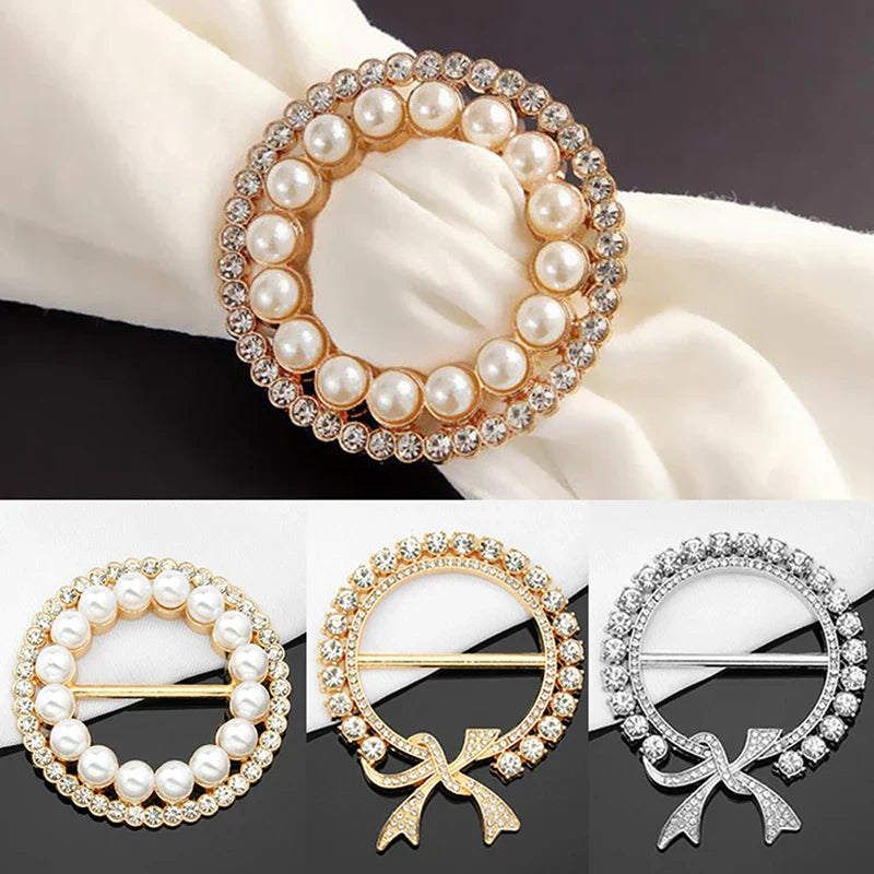 Pearl Hijab Buckle - Crystal Brooch Pin