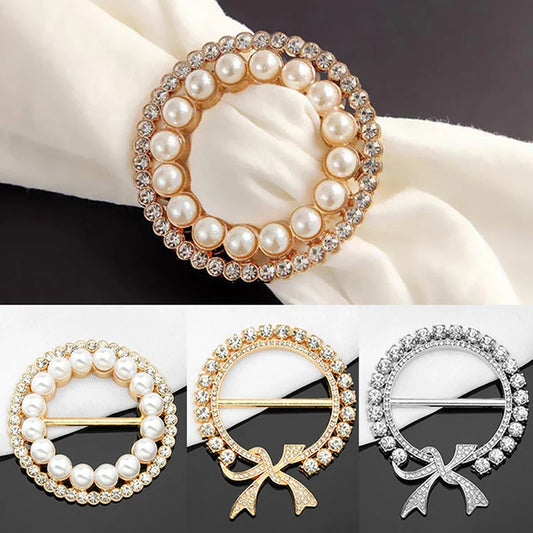 Pearl Hijab Buckle - Crystal Brooch Pin