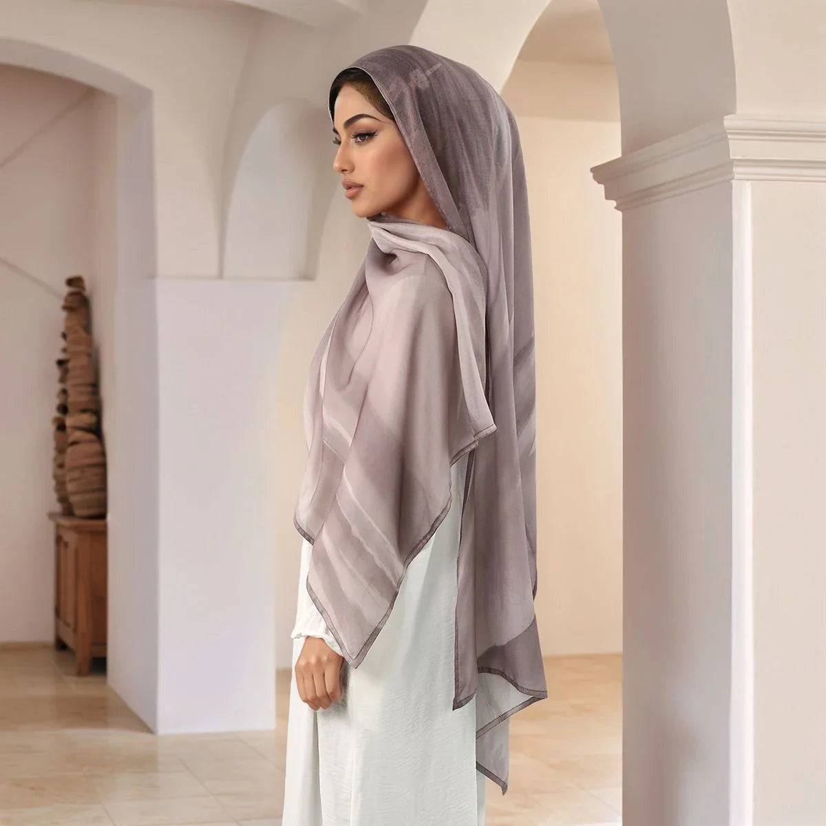Watercolor Modal Hijab - Printed Scarf