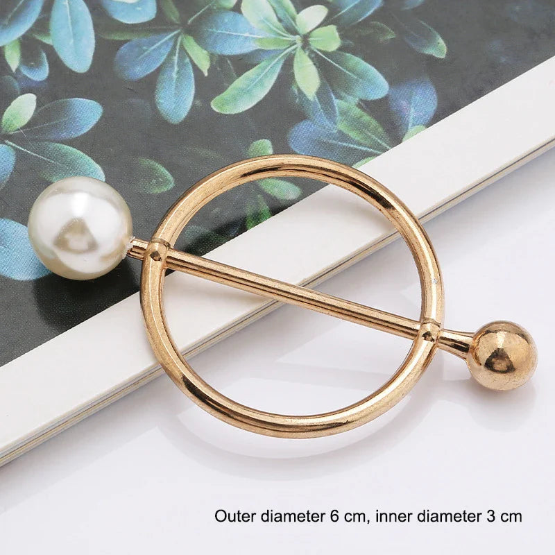Pearl Rhinestone Brooch - Minimalist Pin