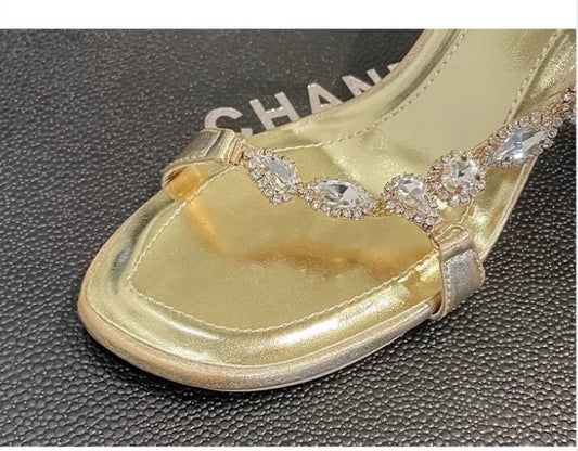 Rhinestone High Heel Sandals - Designer Crystal Fairy Shoes