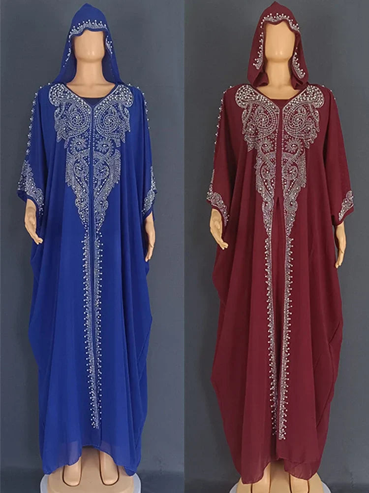 Diamond Hooded Abaya - 2 Piece Morocco Set
