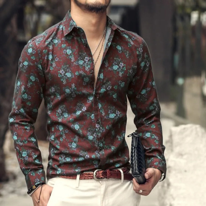 Men's Retro Floral Hawaiian 3D Print Shirt