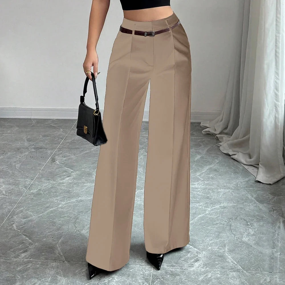 Pants Summer Korean Comfortable Plain Full Length Wide Leg Vacation Pants For Women