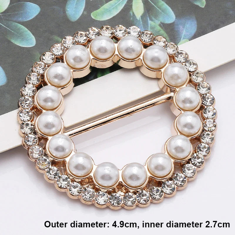 Pearl Rhinestone Brooch - Minimalist Pin