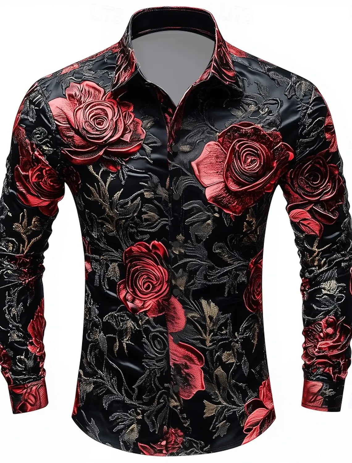 Men's Floral Print Rose Flowers Shirt