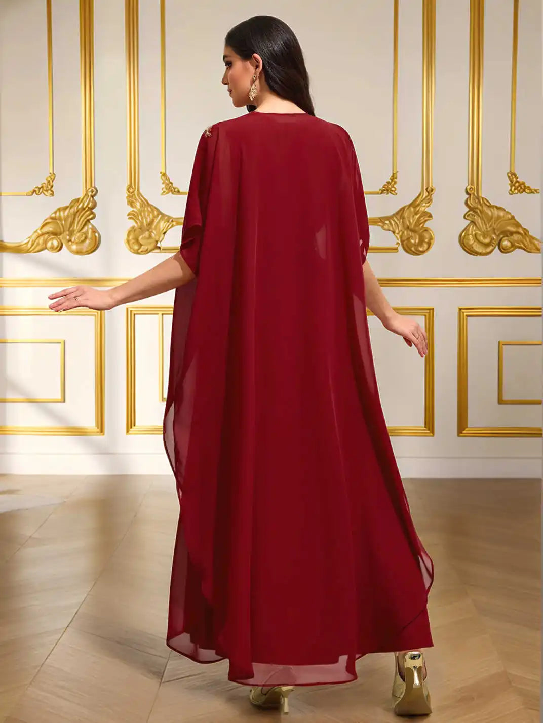 Embroidered Abaya Dress - Modest Maxi Kaftan