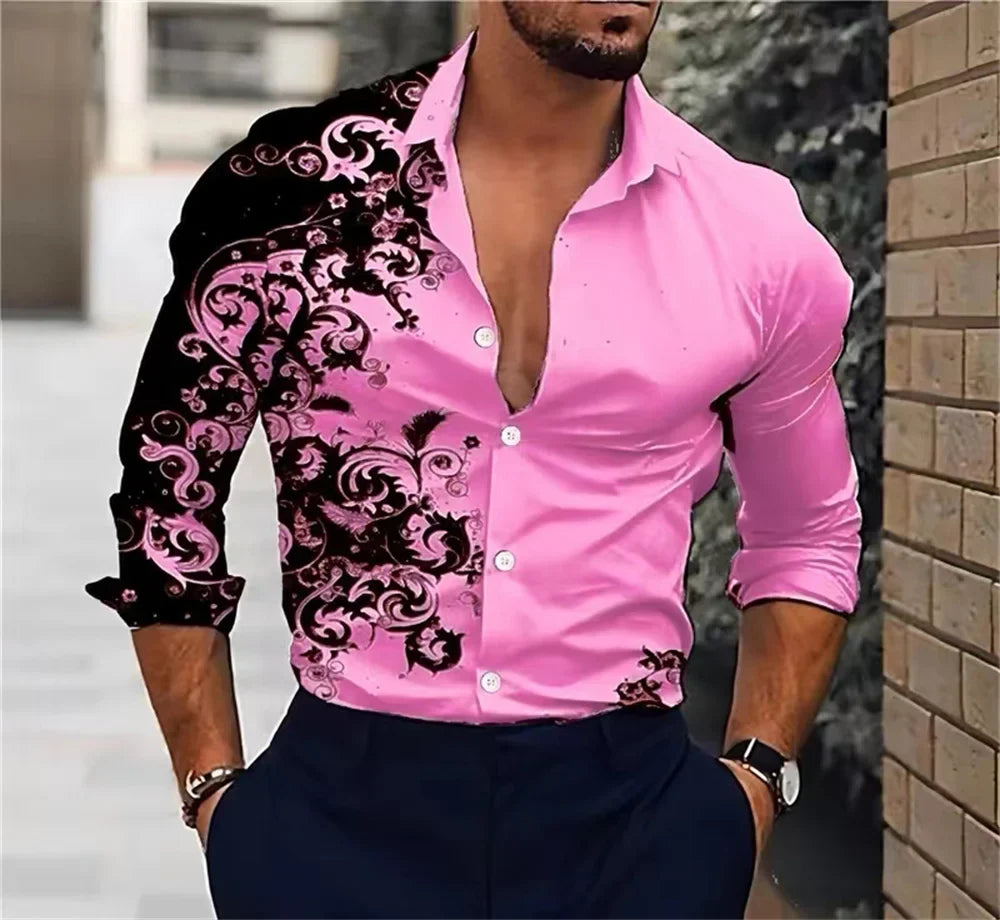 Men's Casual Street Print Pattern Shirt