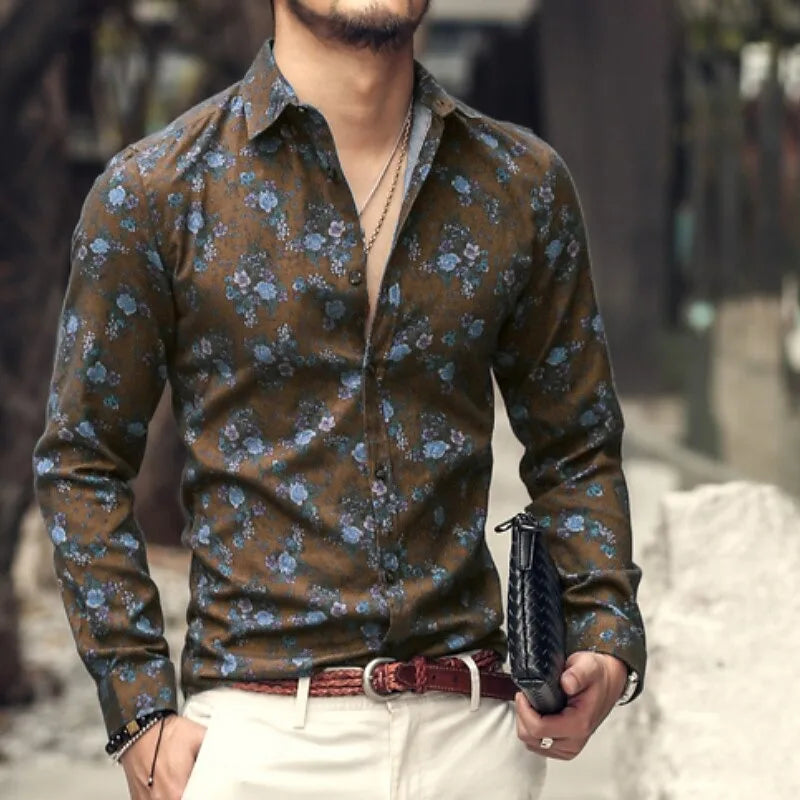 Men's Retro Floral Hawaiian 3D Print Shirt