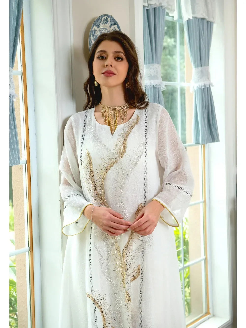 Sequin Abaya Party Dress - Morocco Kaftan