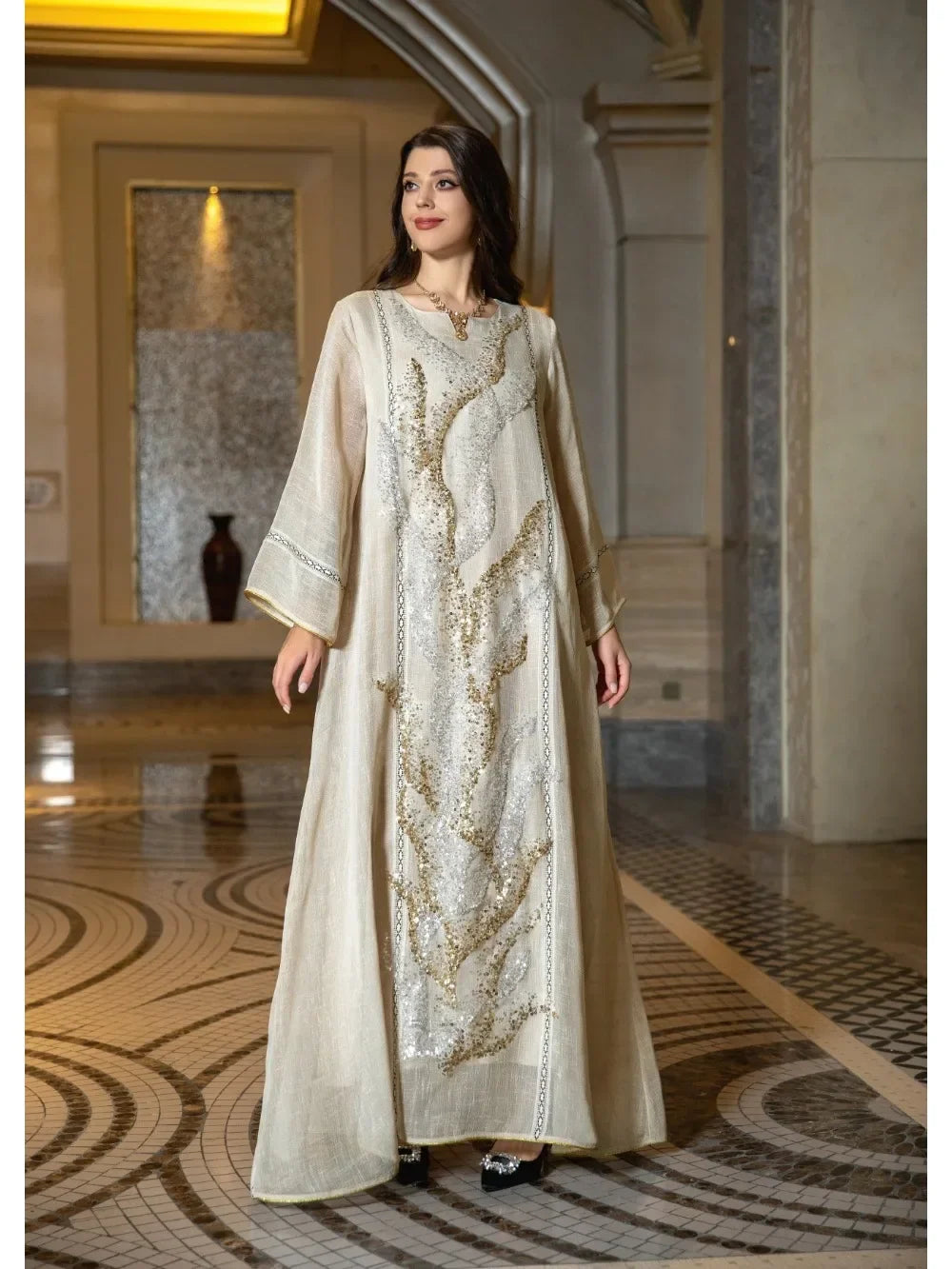 Sequin Abaya Party Dress - Morocco Kaftan