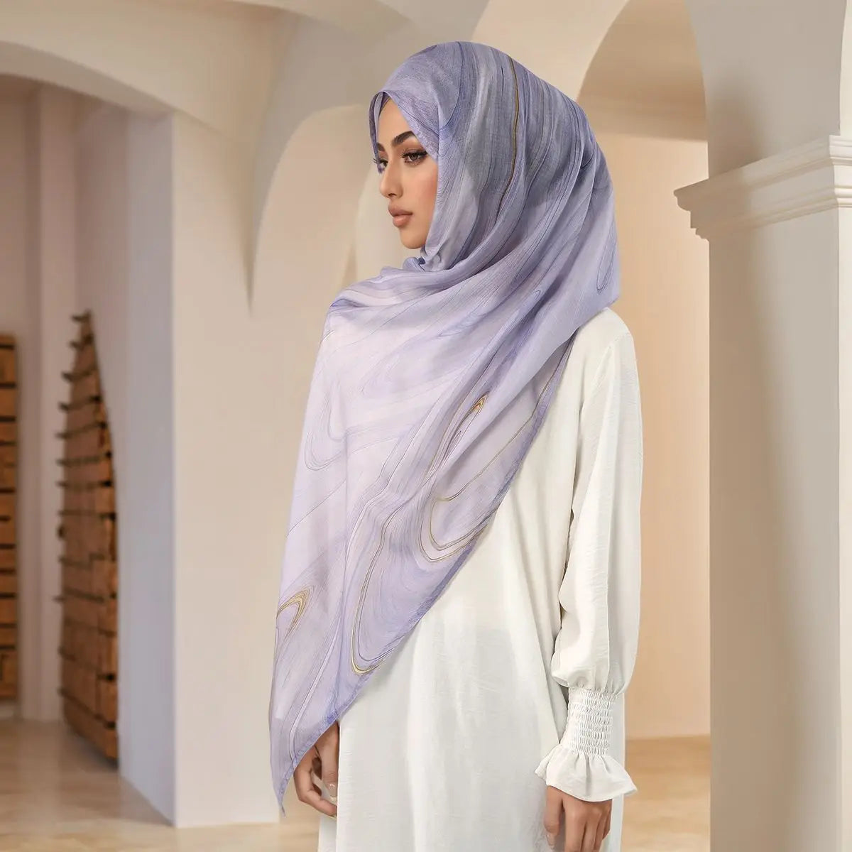 Watercolor Modal Hijab - Printed Scarf