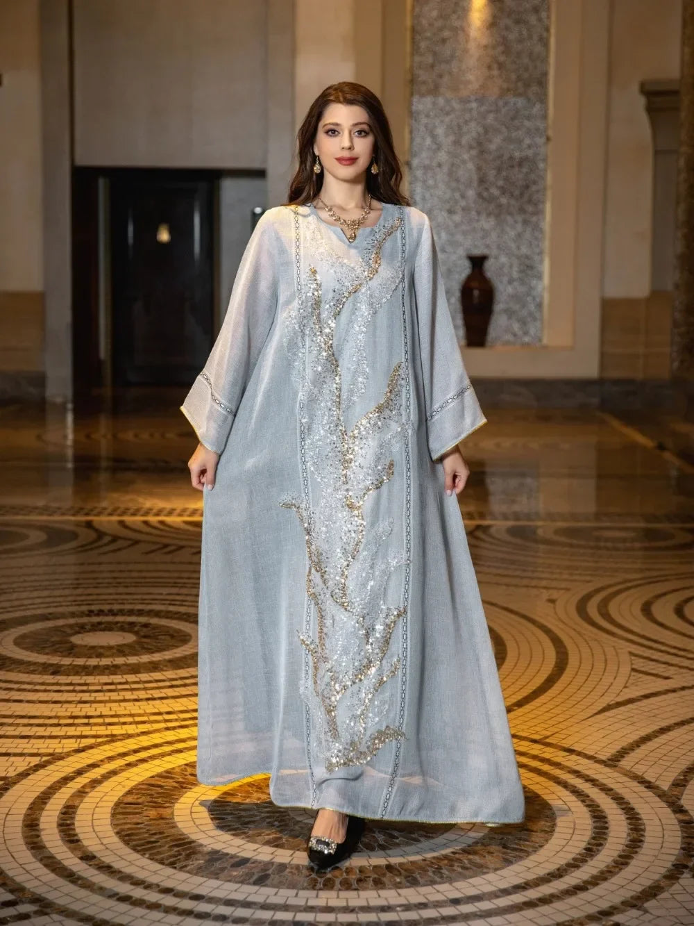 Sequin Abaya Party Dress - Morocco Kaftan