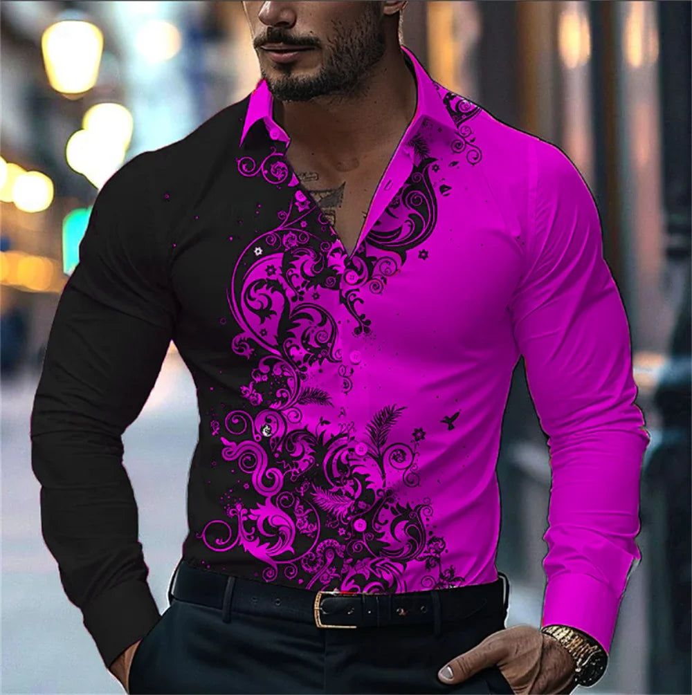 Men's Casual Street Print Pattern Shirt