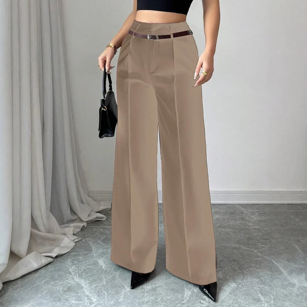 Pants Summer Korean Comfortable Plain Full Length Wide Leg Vacation Pants For Women